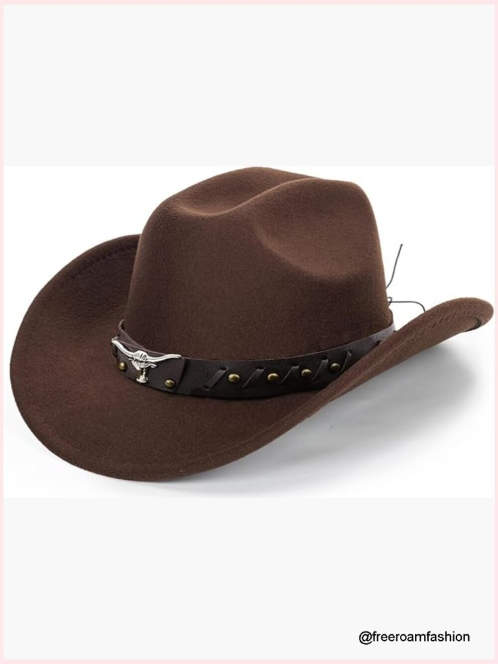 Classic Cowboy Hat Felt Fedora with PU Band Adjustable